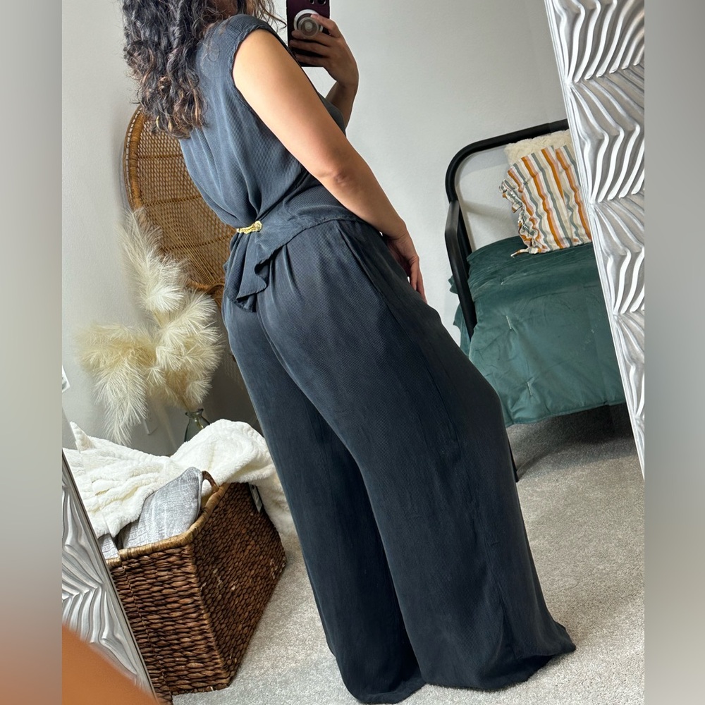 Jila Vintage Rare 3 Piece Set Medium Textured Pants Top Button Unique Flowy